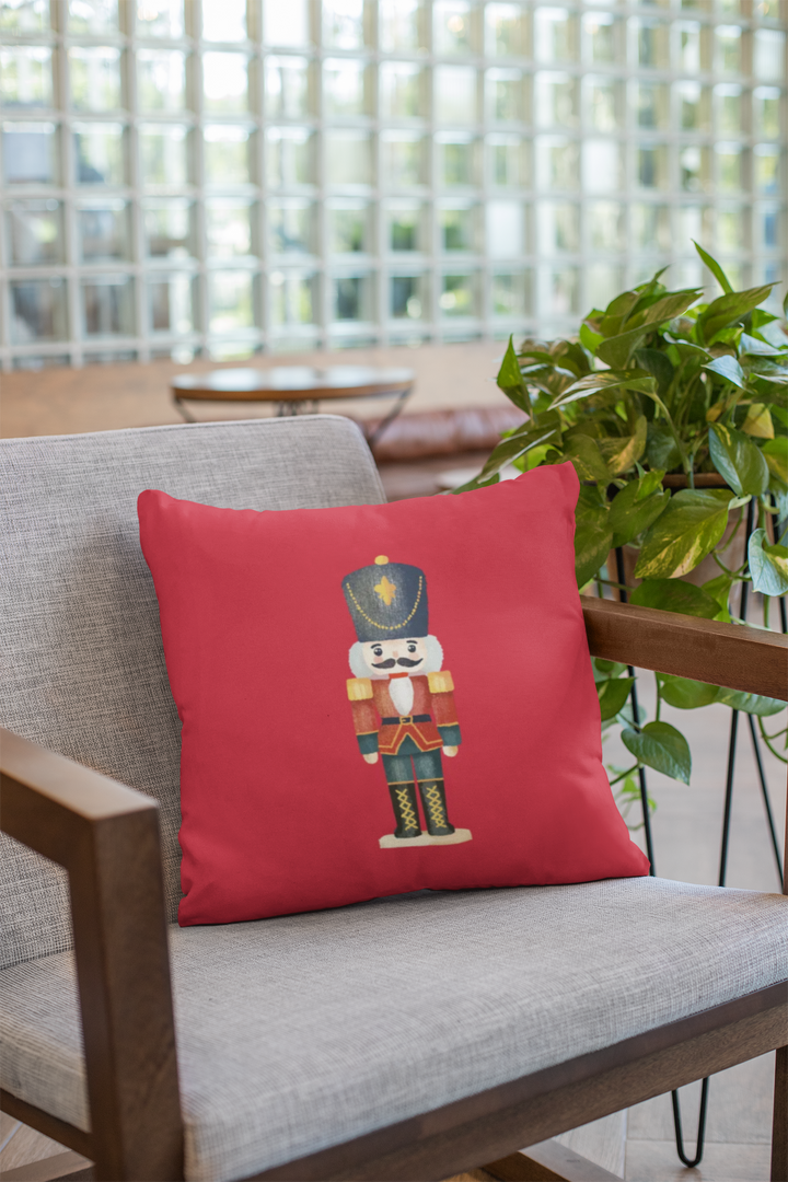 Nutcracker Faux Suede Square Pillow, Holiday Decor, Christmas Gifts, Home Accent, Decorative Pillow, Winter Vibes