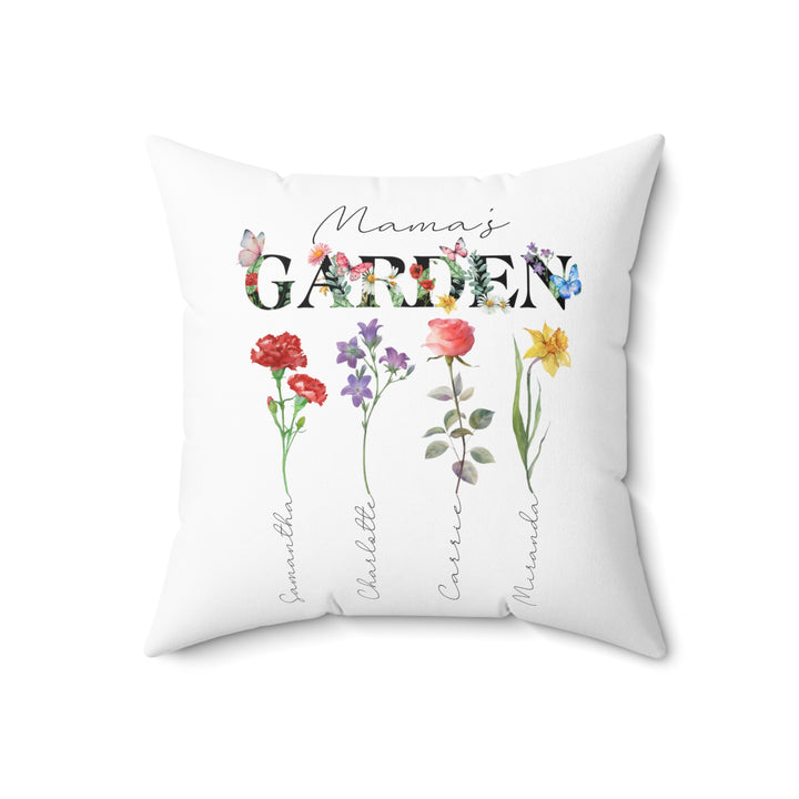 Birth Flower Personalized Pillow Mom Gift Child's Names Birth Flower Pillow Custom Pillow Mother's Day Mother's Birthday