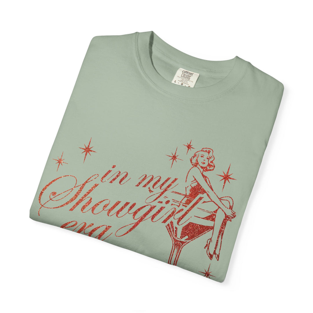 Showgirl Era Sweatshirt: Orange Faux Glitter Print, Vintage Concert Style