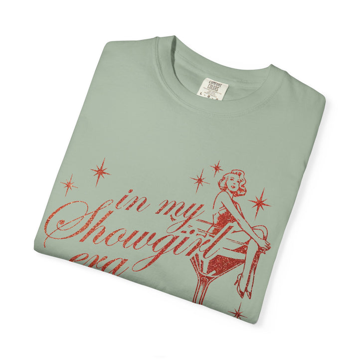 Showgirl Era Sweatshirt: Orange Faux Glitter Print, Vintage Concert Style