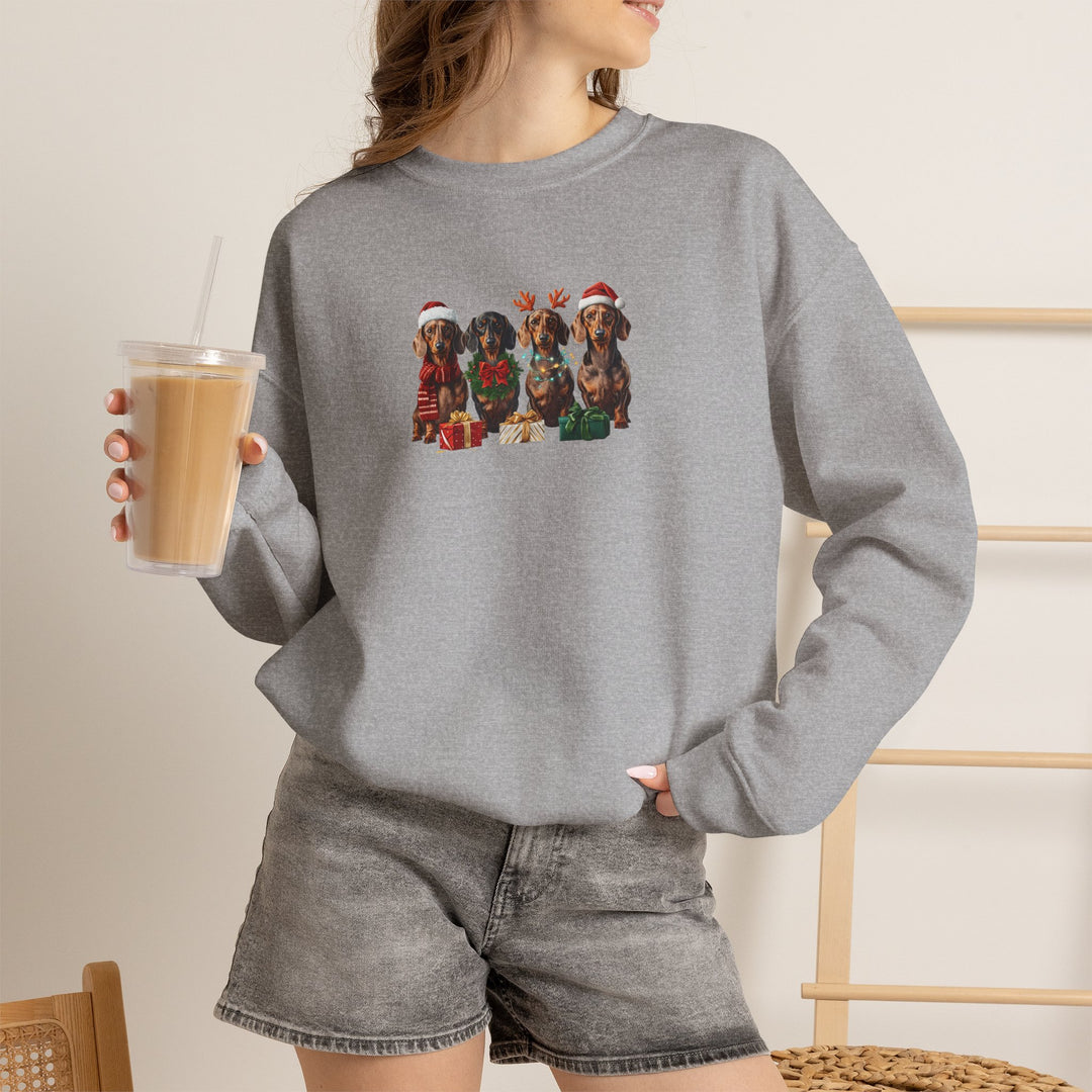 Dachshund Christmas Sweatshirt, Wiener Dog Holiday Sweatshirt, Dog Lover Gift, Cute Doxie Crewneck, Merry Christmas Pullover