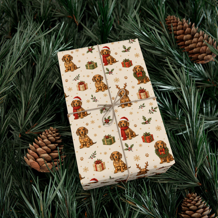 Dachshund Christmas Gift Wrap | Wiener Dog Wrapping Paper | Doxie Holiday Gift Wrap | Dachshund Mom Christmas Gift