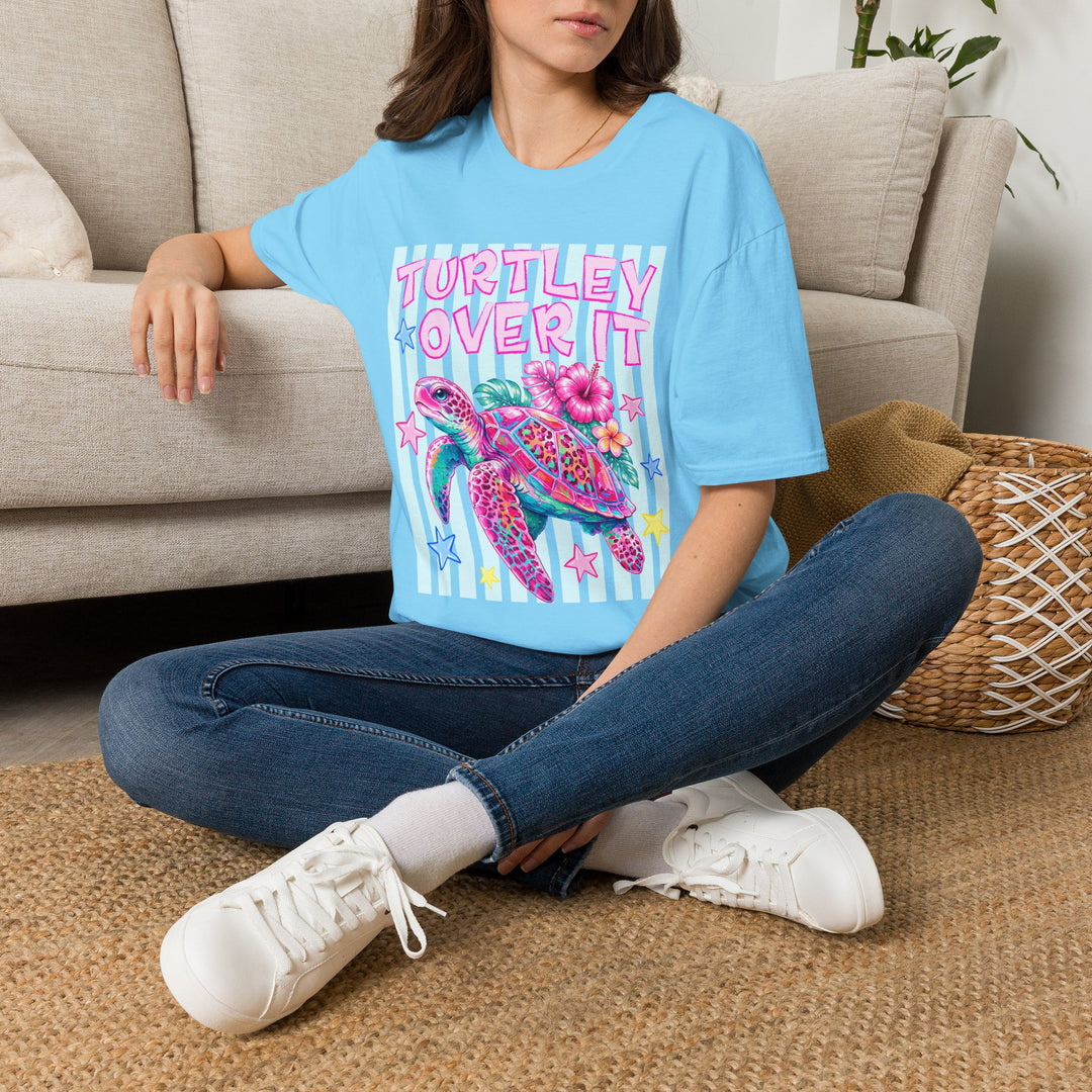 T-Shirt Turtley Over It' Colorful Sea Turtle Graphic Tee