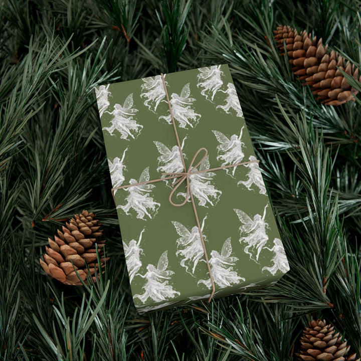 Copy of Burgundy Fairy Gift Wrap Paper Dancing Fairies