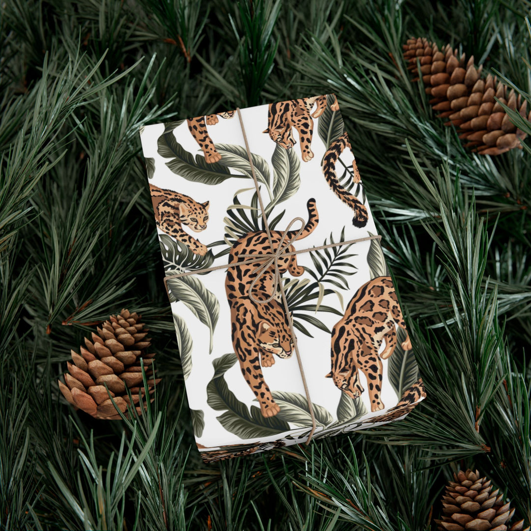 Leopard Botanical Gift Wrap Paper Stylish Trendy Wrapping for Special Occasions Christmas Wrapping Paper