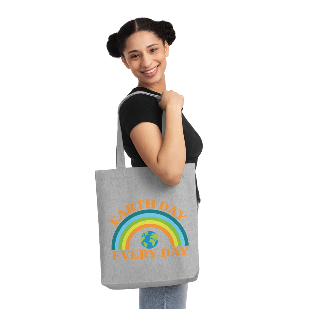 Earth Day Every Day Rainbow Woven Tote Bag Eco Friendly Sustainable