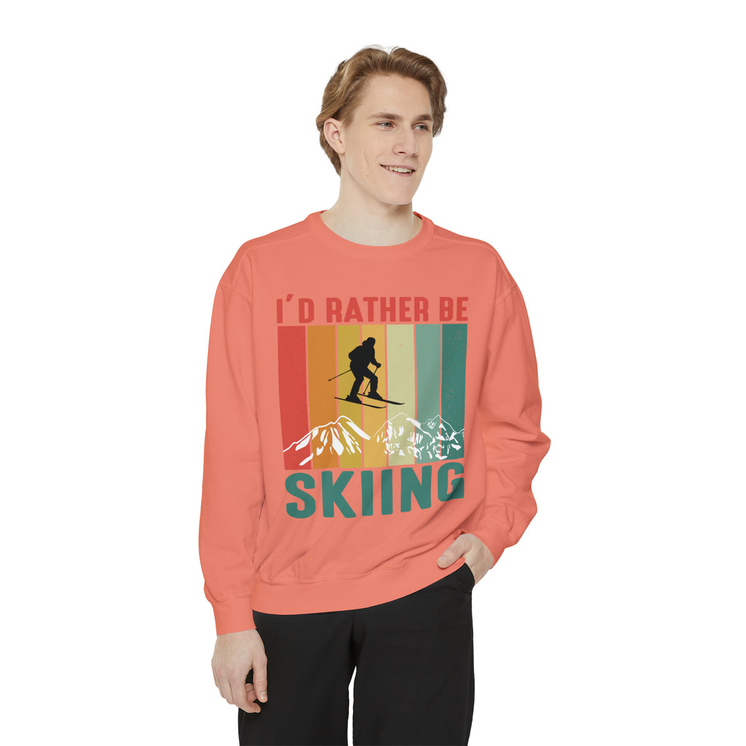 I'd Rather Be Skiing Unisex Garment-Dyed Sweatshirt