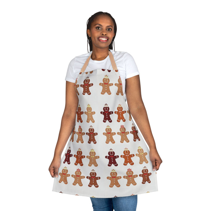 Gingerbread Pattern Apron Holiday Baking Kitchen Apron