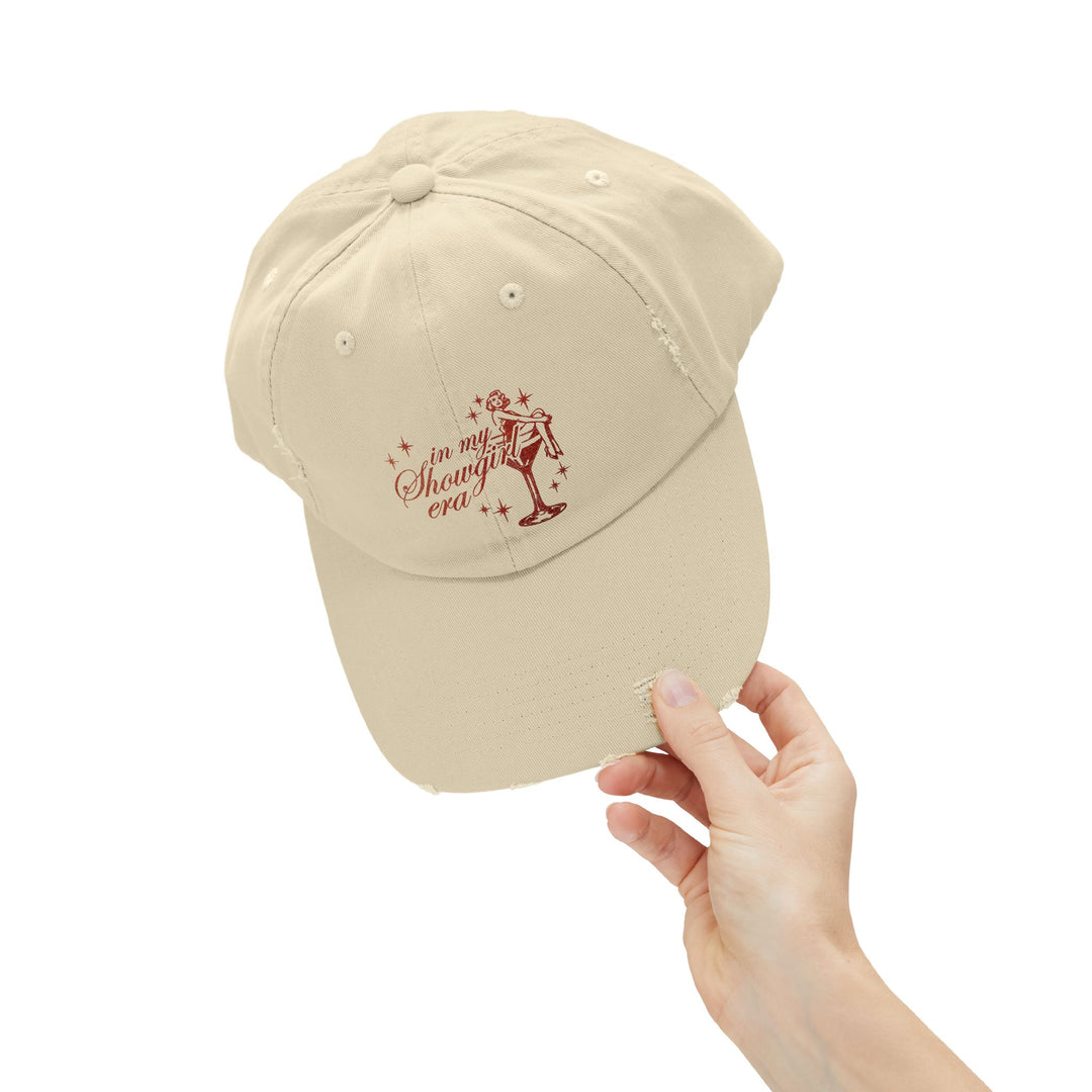 Showgirl Era Hat - Orange Faux Glitter Print, Vintage Concert Style, Distressed Hat