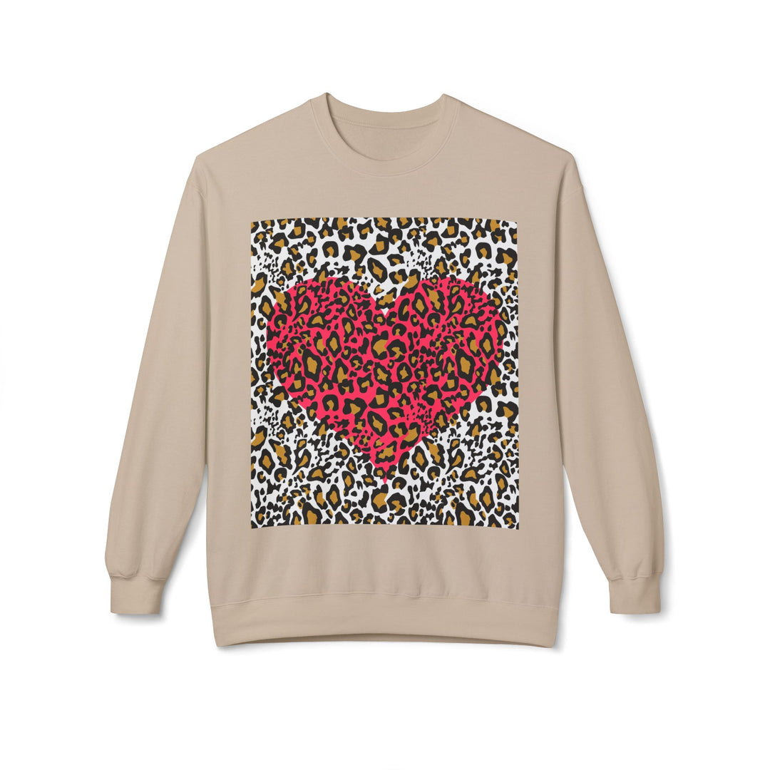 Leopard Print Heart Sweatshirt