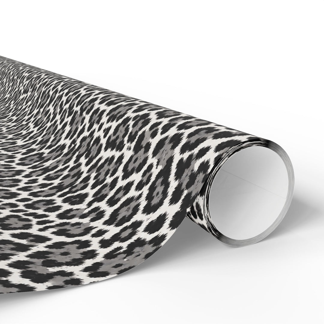 Leopard Print Wrapping Paper Roll Black, White Luxury Gift Wrap for Birthdays, Christmas, Holidays, and Stylish Celebrations