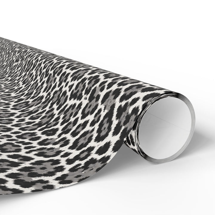 Leopard Print Wrapping Paper Roll Black, White Luxury Gift Wrap for Birthdays, Christmas, Holidays, and Stylish Celebrations