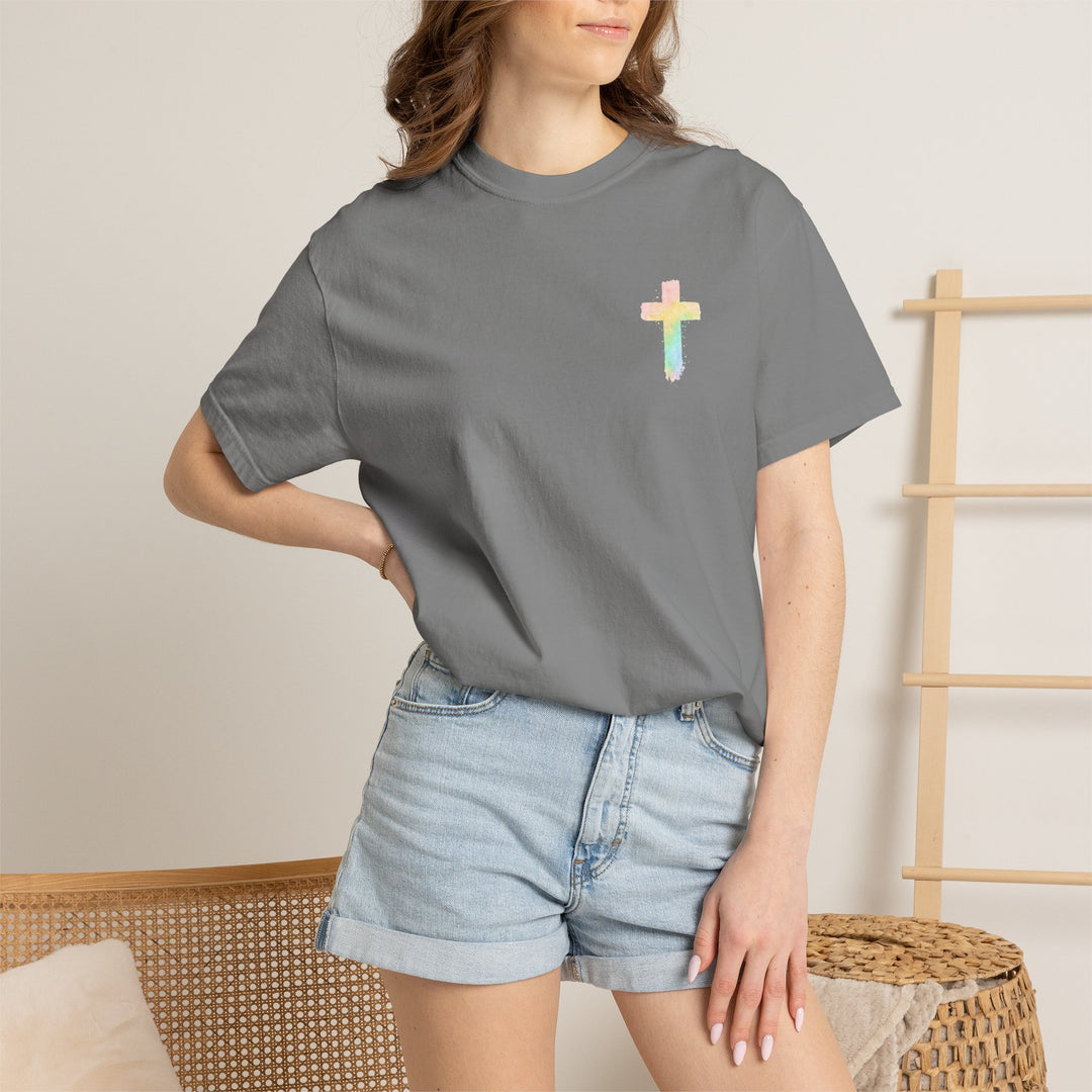 Christian Prayer TShirt The Lord's Prayer Watercolor Rainbow Design Our Father
