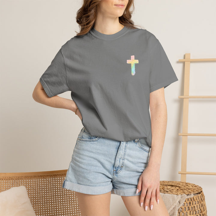 Christian Prayer TShirt The Lord's Prayer Watercolor Rainbow Design Our Father