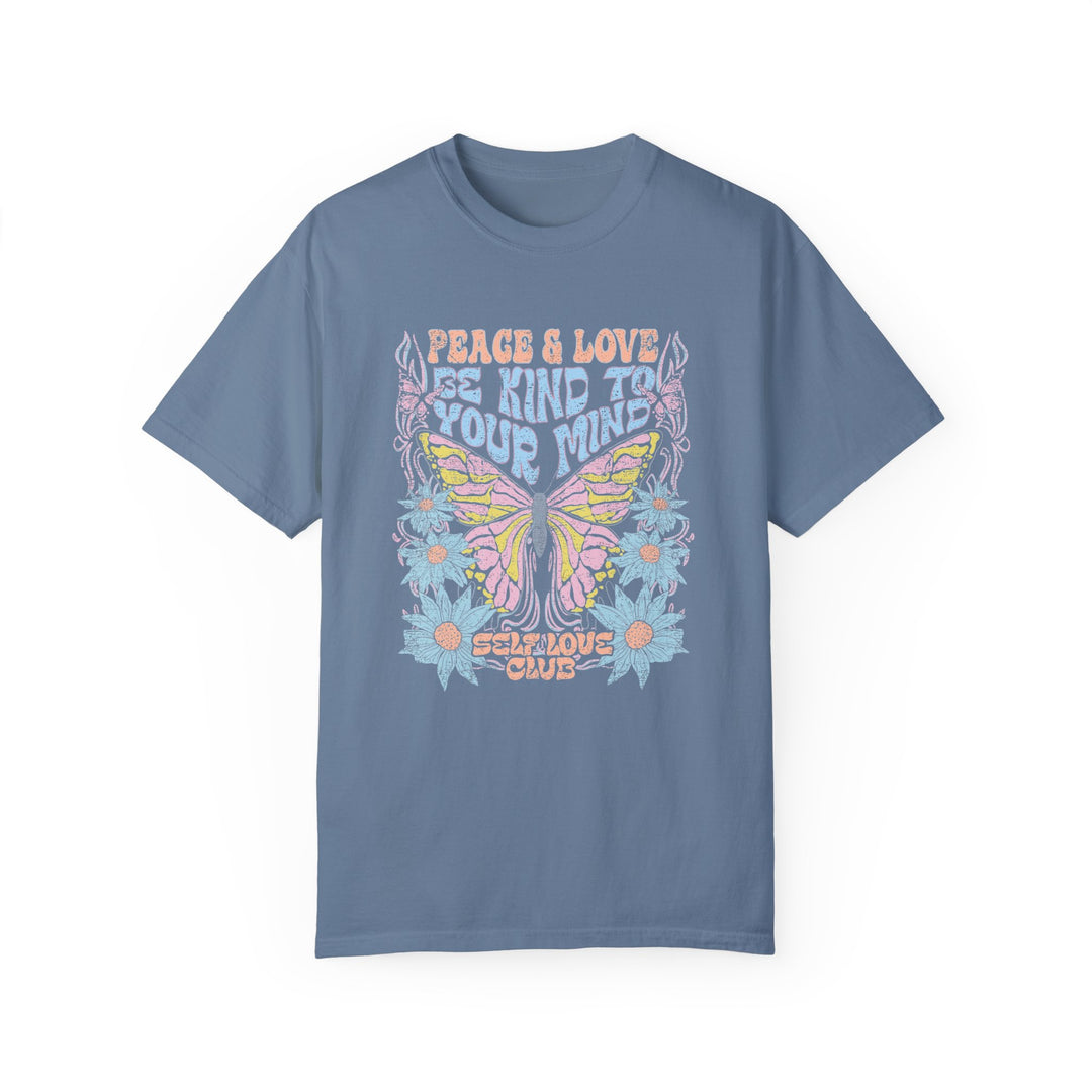Boho Floral TShirt Peace & Love Butterfly Comfort Colors® T-Shirt Flowers Tee