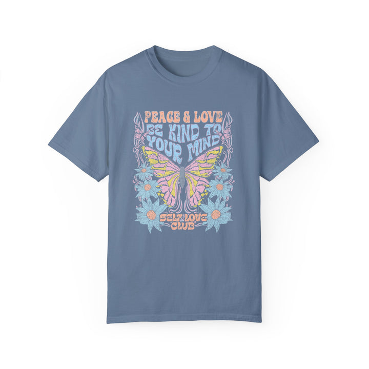 Boho Floral TShirt Peace & Love Butterfly Comfort Colors® T-Shirt Flowers Tee