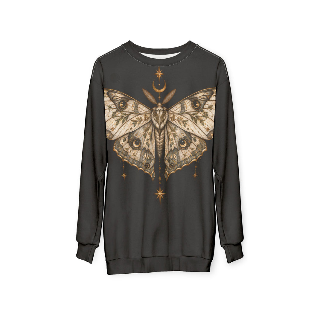 Celestial Moth Sweatshirt Whimsigoth Golden Moon Star Nature