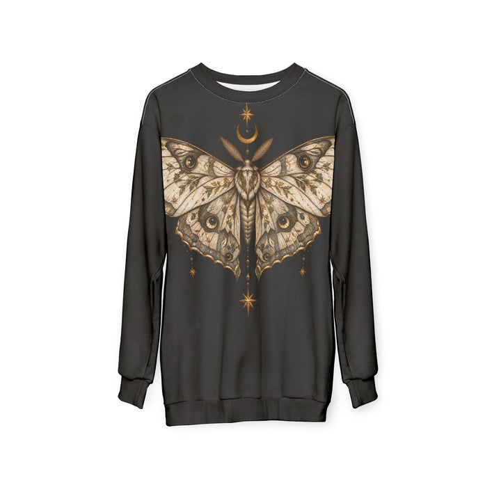 Celestial Moth Sweatshirt Whimsigoth Golden Moon Star Nature