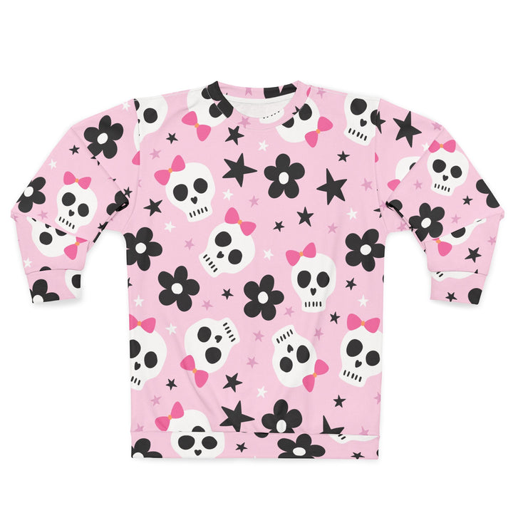 Pink Bow Skulls Unisex Sweatshirt Coquette Halloween Costume