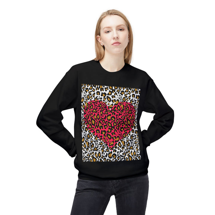 Leopard Print Heart Sweatshirt