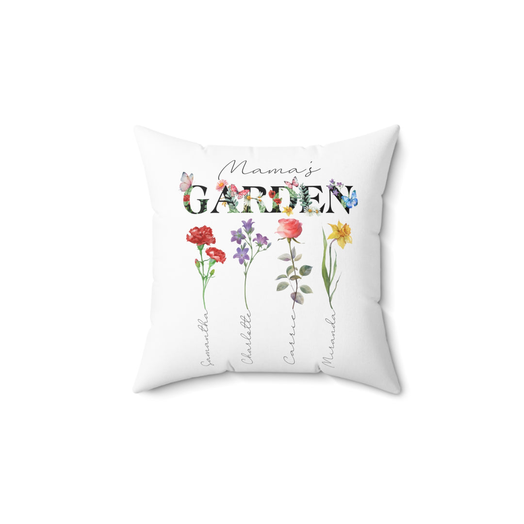 Birth Flower Personalized Pillow Mom Gift Child's Names Birth Flower Pillow Custom Pillow Mother's Day Mother's Birthday