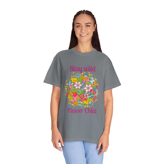 Stay Wild Flower Child Garment-Dyed T-shirt