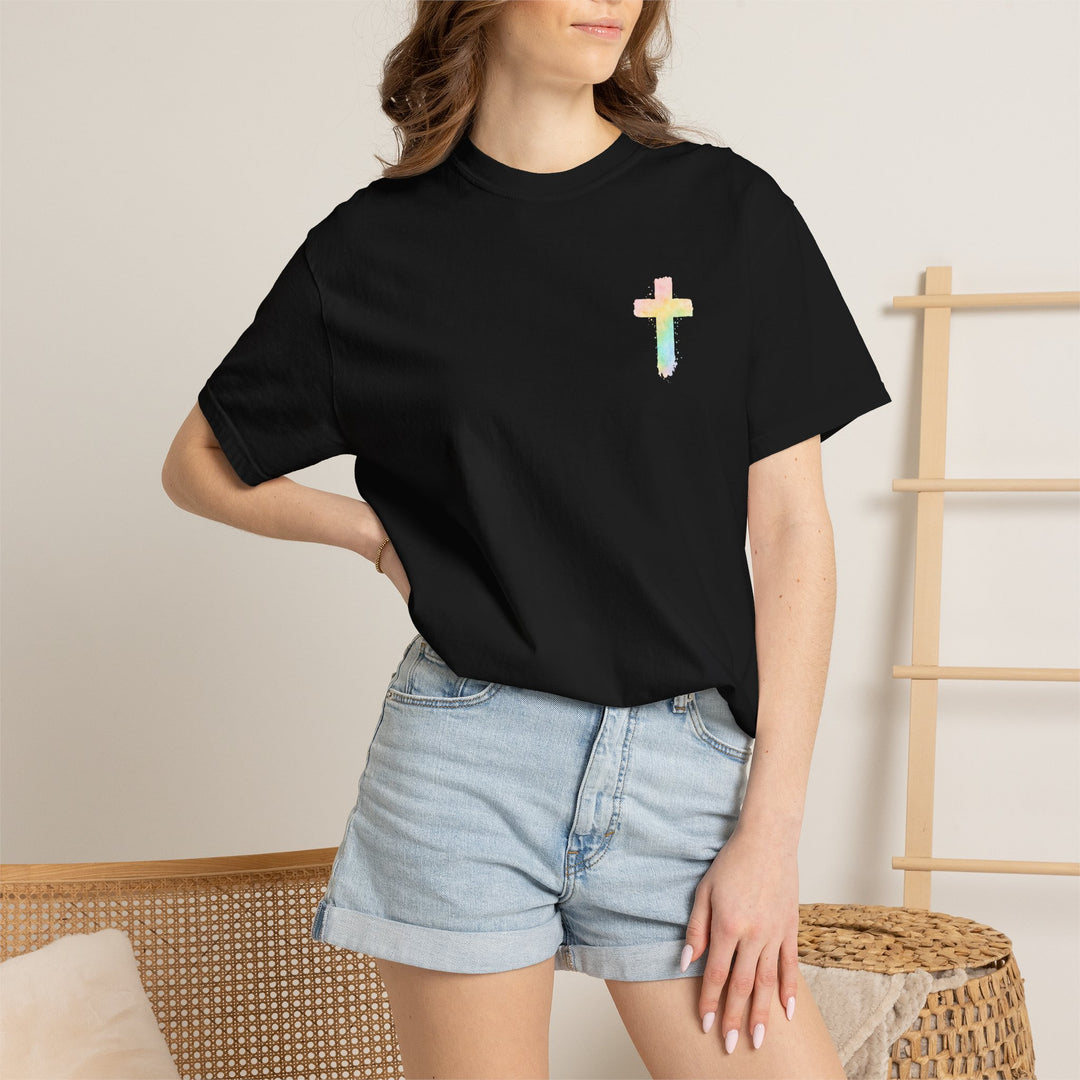 Christian Prayer TShirt The Lord's Prayer Watercolor Rainbow Design Our Father