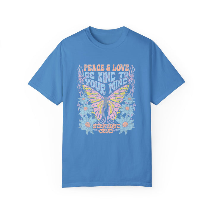 Boho Floral TShirt Peace & Love Butterfly Comfort Colors® T-Shirt Flowers Tee
