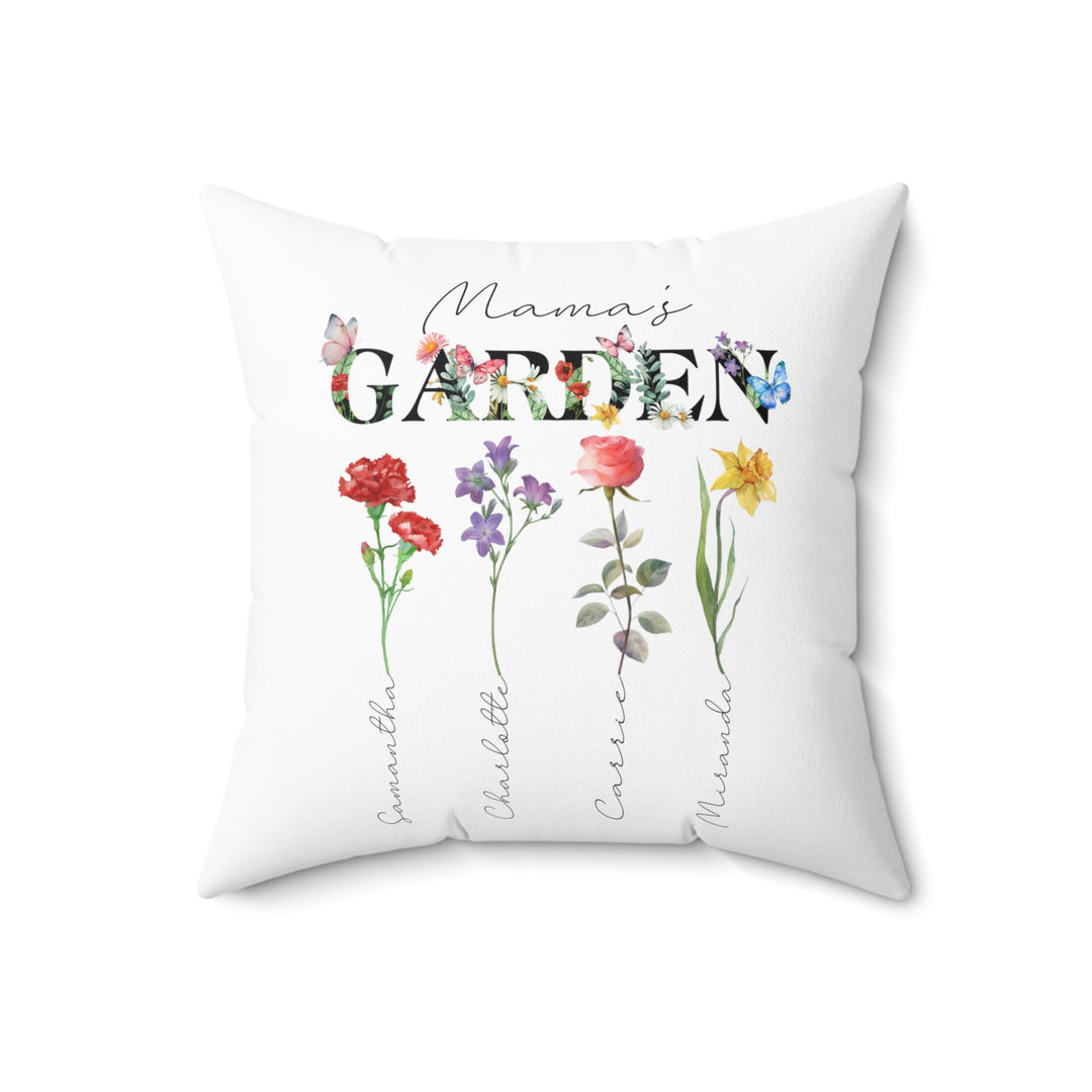 Birth Flower Personalized Pillow Mom Gift Child's Names Birth Flower Pillow Custom Pillow Mother's Day Mother's Birthday