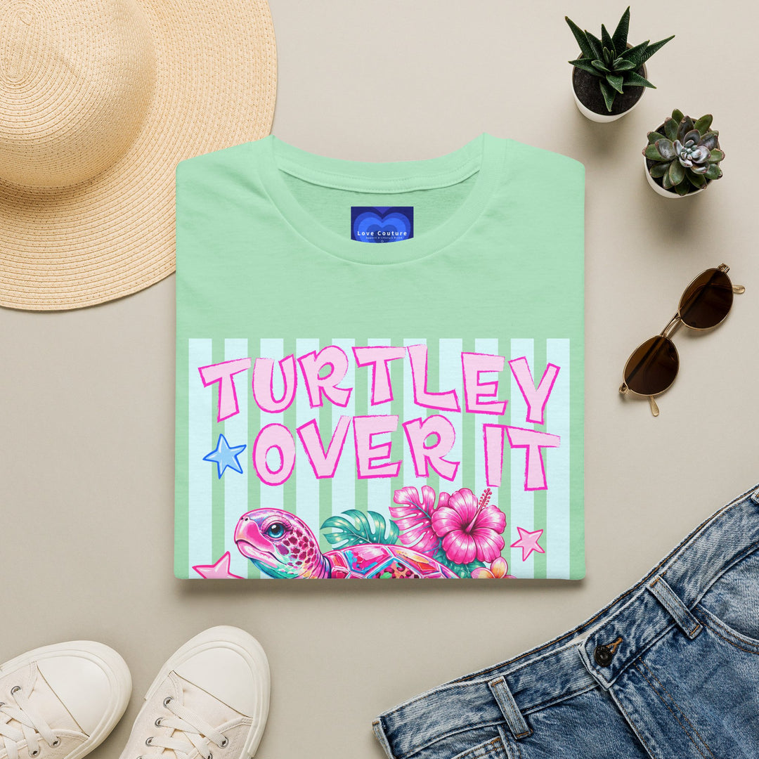 T-Shirt Turtley Over It' Colorful Sea Turtle Graphic Tee