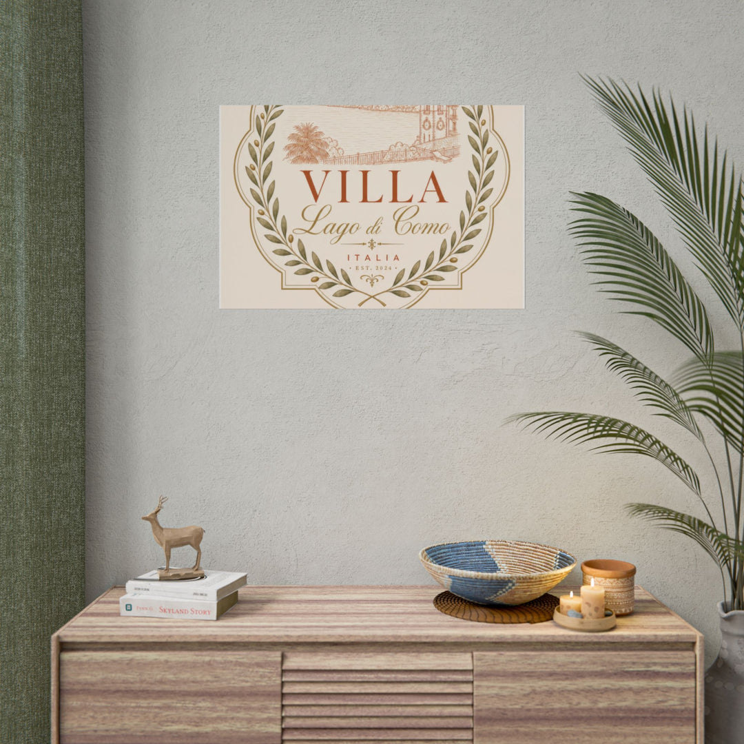 Villa Lago di Como Benvenuti Rolled Poster Vintage Italian Travel Art Print