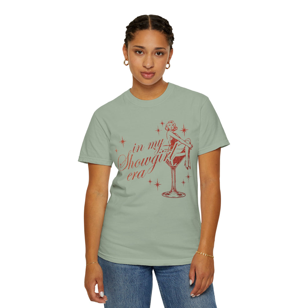 Showgirl Era Sweatshirt: Orange Faux Glitter Print, Vintage Concert Style