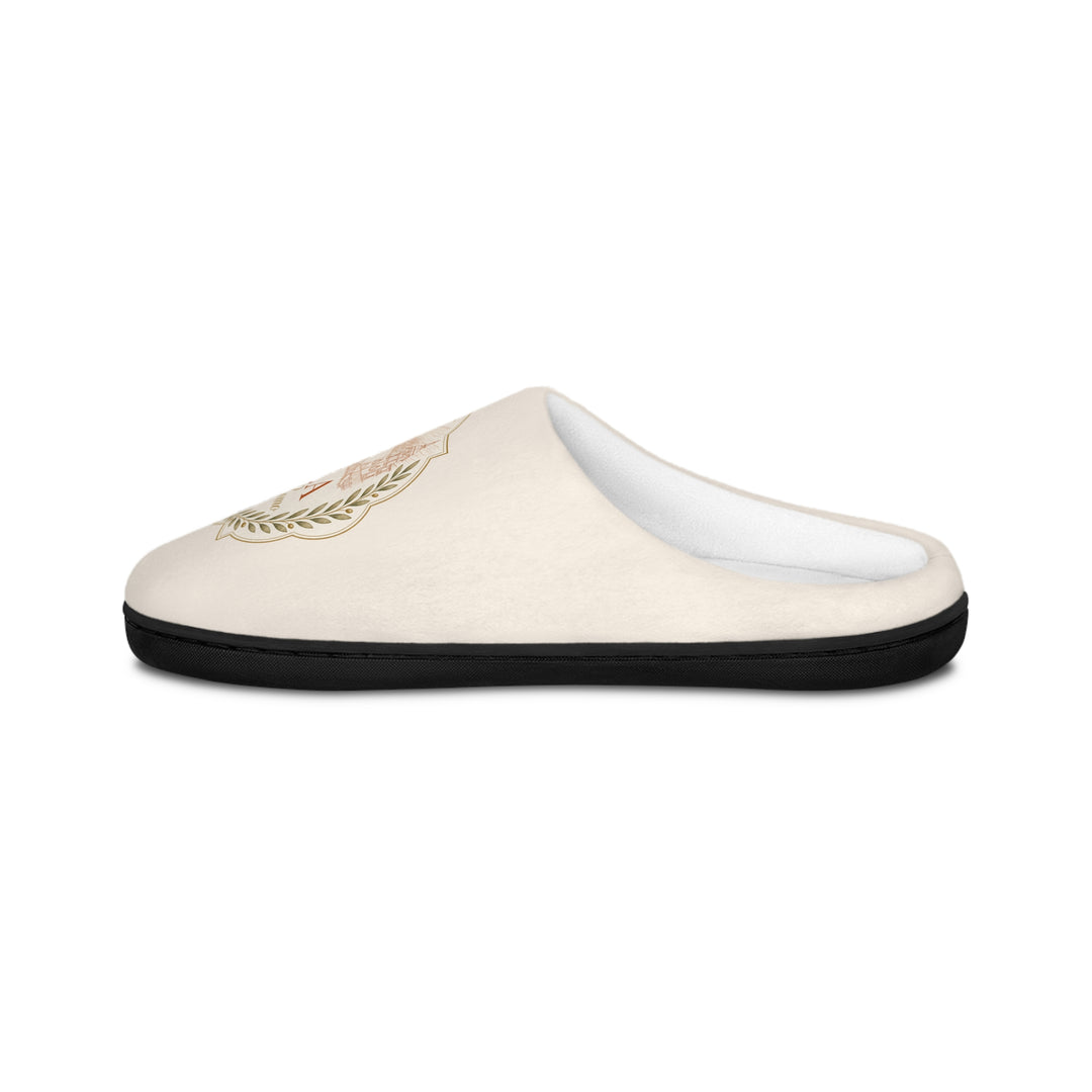 Villa Lago di Como Emblem Women's Indoor Slippers Cozy Cream Logo Mules