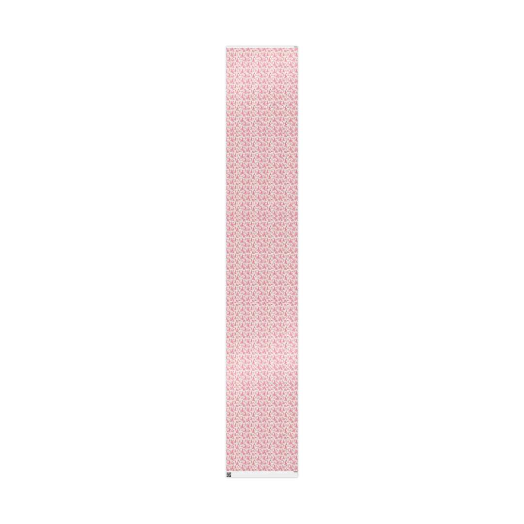 Pink Toile Wrapping Paper Roll — Vintage Cottage Pattern Gift Wrap for Birthdays, Bridal, Mother’s Day