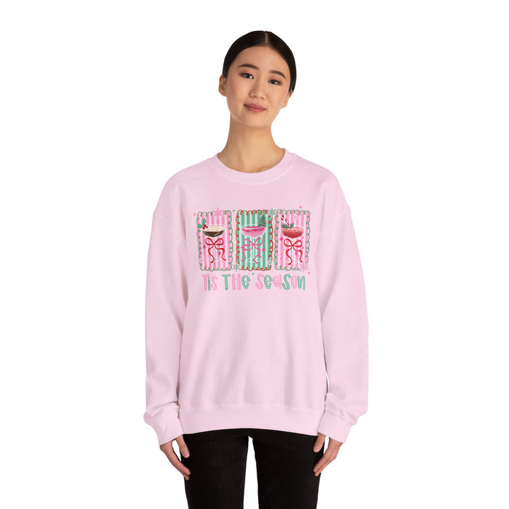 Holiday Gift Sweatshirt Tis The Season Design Festive Cocktails