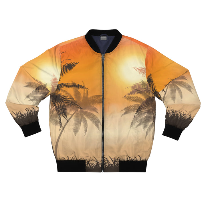 Palm Tree Surfer Men's Bomber Jacket — Tropical Surf Bomber
