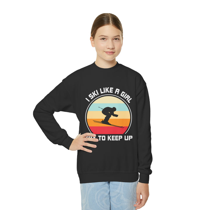 Ski Like A Girl Youth Crewneck Sweatshirt