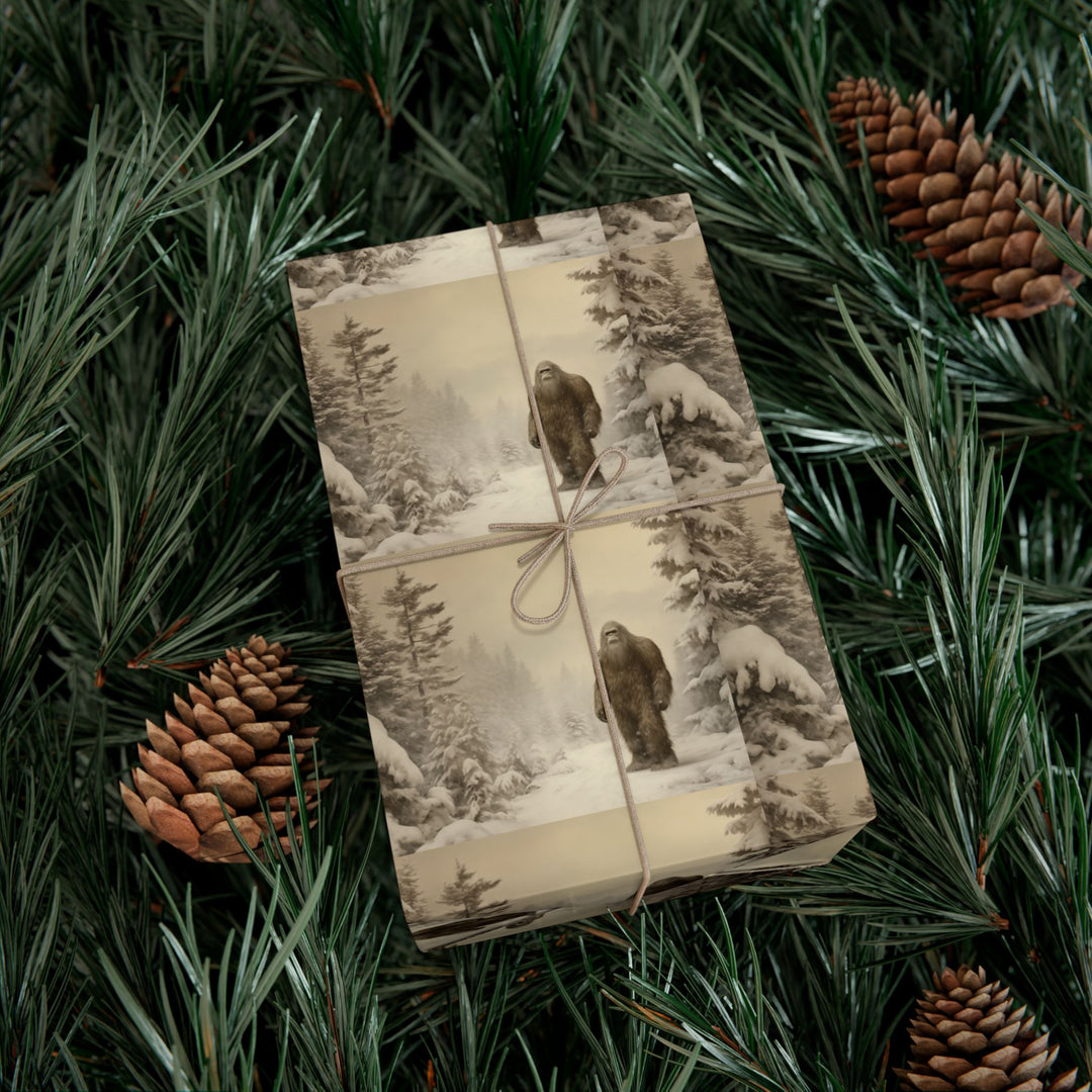 Bigfoot Wrapping  Paper Vintage Woodland Gift Wrap Paper