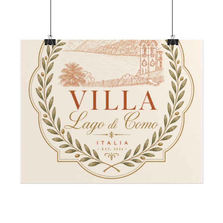 Villa Lago di Como Benvenuti Rolled Poster Vintage Italian Travel Art Print