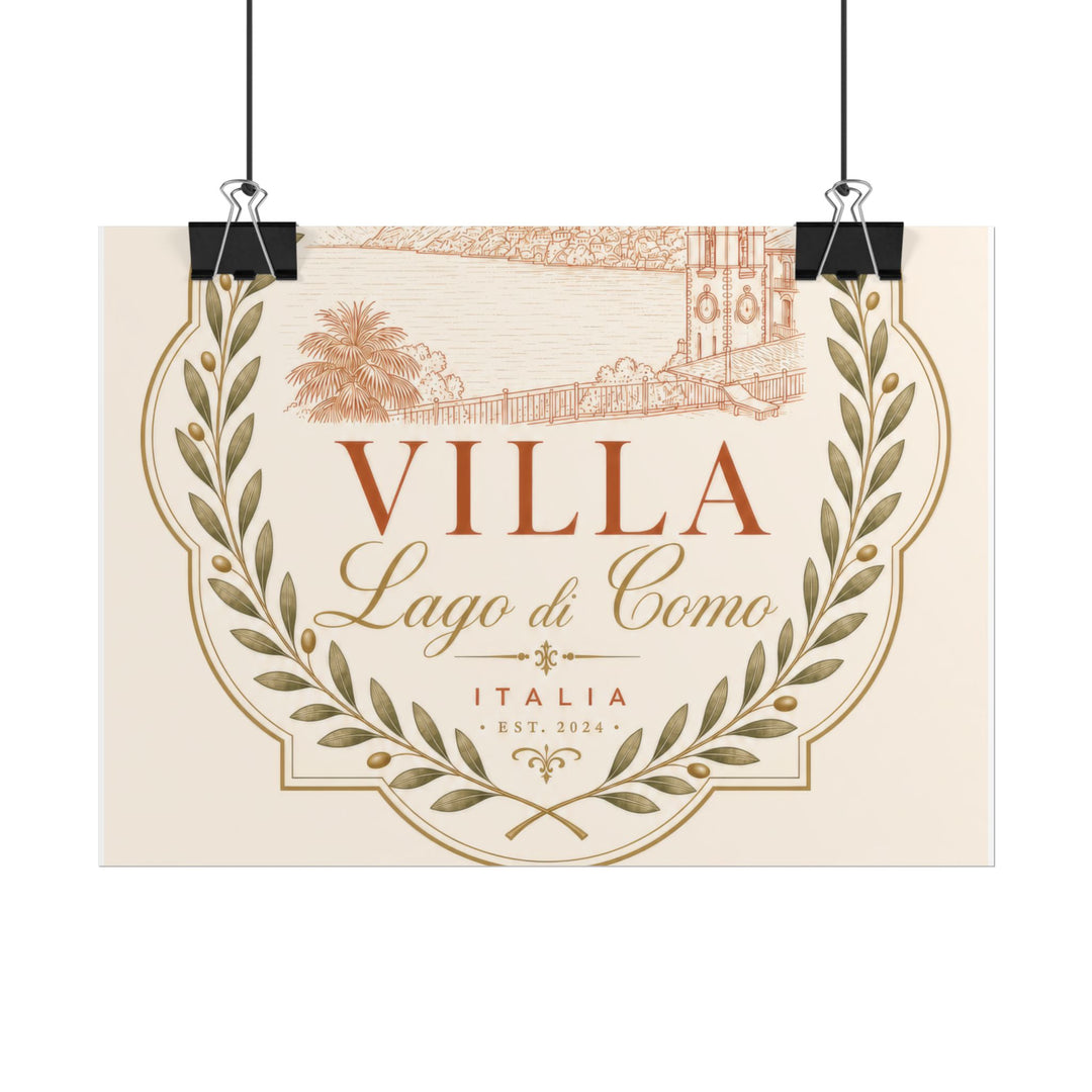 Villa Lago di Como Benvenuti Rolled Poster Vintage Italian Travel Art Print