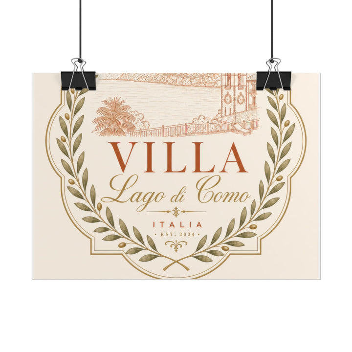 Villa Lago di Como Benvenuti Rolled Poster Vintage Italian Travel Art Print