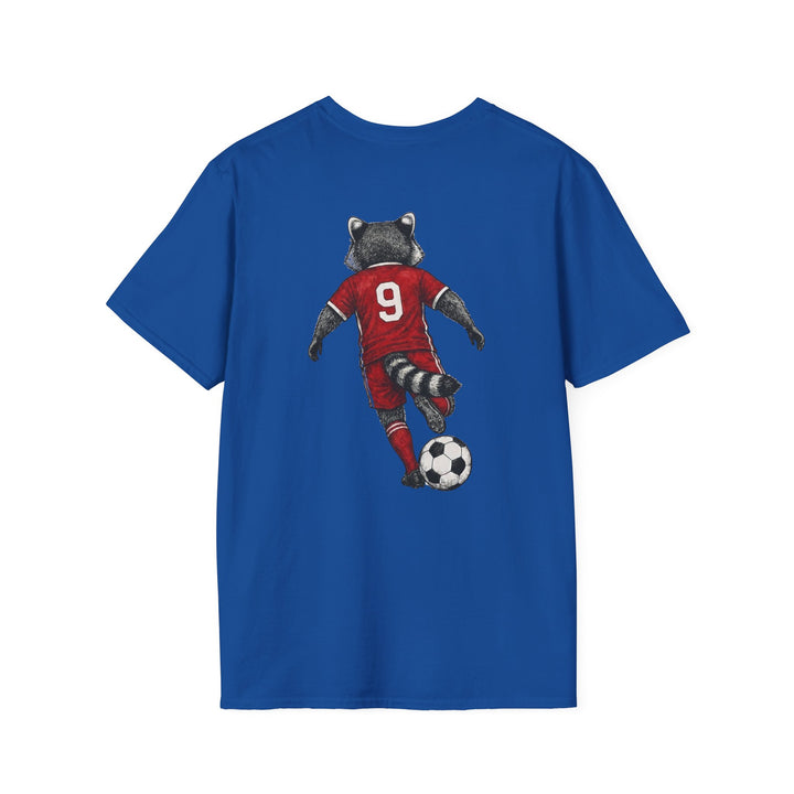 Raccoon Soccer Player T‑Shirt Cute Animal Jersey with Number 9 Unisex