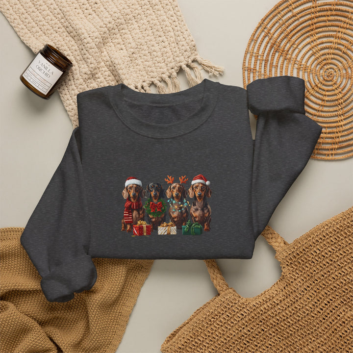 Dachshund Christmas Sweatshirt, Wiener Dog Holiday Sweatshirt, Dog Lover Gift, Cute Doxie Crewneck, Merry Christmas Pullover