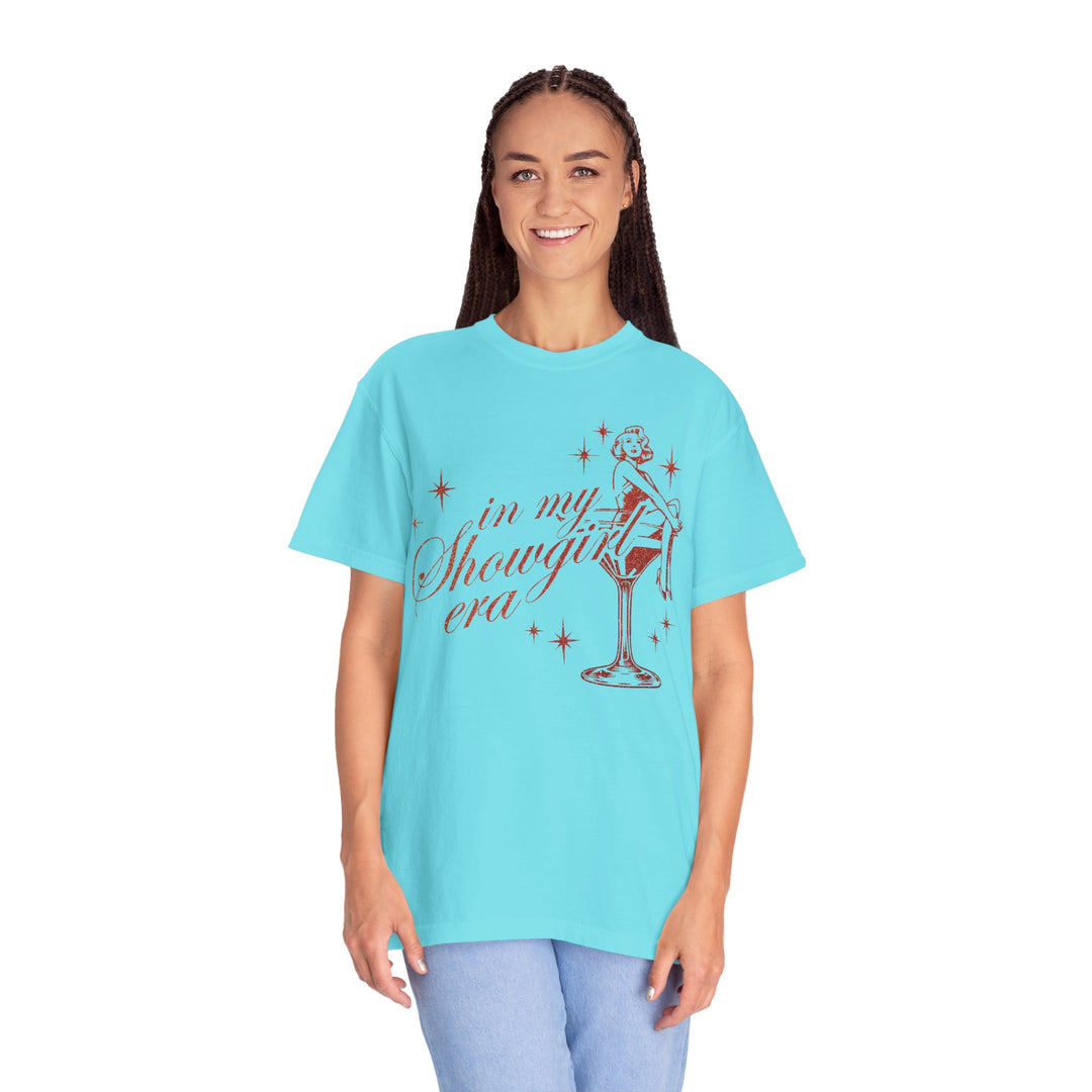 Showgirl Era Sweatshirt: Orange Faux Glitter Print, Vintage Concert Style
