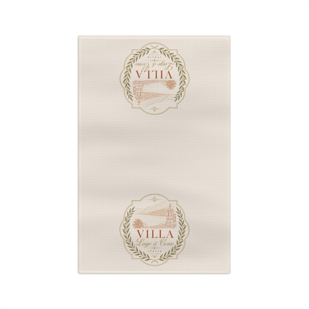 Villa Lago di Como Logo Microfiber Tea Towel Rustic French Farmhouse Kitchen Décor