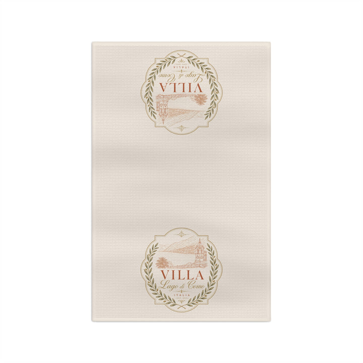 Villa Lago di Como Logo Microfiber Tea Towel Rustic French Farmhouse Kitchen Décor