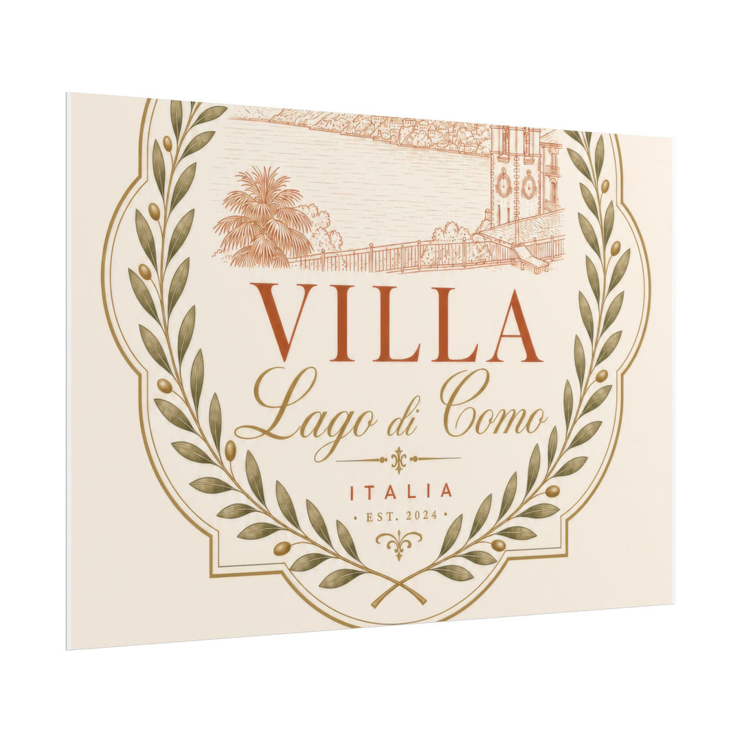 Villa Lago di Como Benvenuti Rolled Poster Vintage Italian Travel Art Print