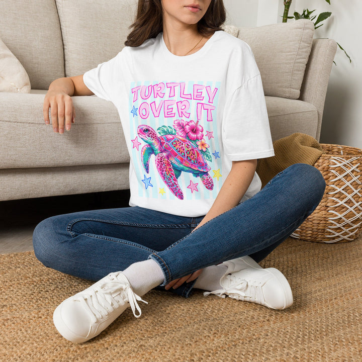 T-Shirt Turtley Over It' Colorful Sea Turtle Graphic Tee