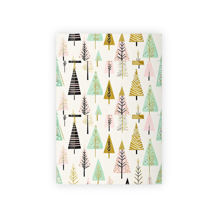 Retro Christmas Trees Gift Wrapping Paper Roll, Eco-friendly Gift Wrap, Holiday Gift Wrap, Christmas