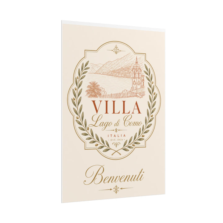 Villa Lago di Como Benvenuti Rolled Poster Vintage Italian Travel Art Print